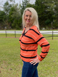 Orange V-Neck Button Up Cardigan