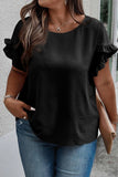 Black Ruffle Sleeve Top