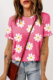 Pink Floral Crewneck Top