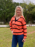 Orange V-Neck Button Up Cardigan