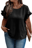 Black Ruffle Sleeve Top