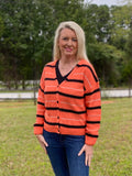 Orange V-Neck Button Up Cardigan