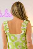 Lime Floral Sleeveless Top