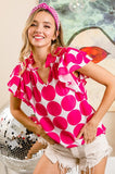 Fuchsia Big Dots Top