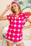 Fuchsia Big Dots Top