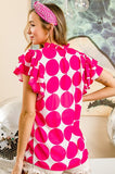 Fuchsia Big Dots Top