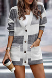 Stripe Cardigan Pocket Sweater