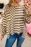 Stripe Checker Casual Top