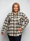 Taupe Plaid Flannel Shacket