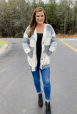 Stripe Cardigan Pocket Sweater