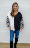 Leopard Sleeve Sweater